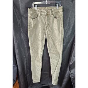 AMERICAN EAGLE Corduroy Jeans Light Olive Khaki Size 8 Long